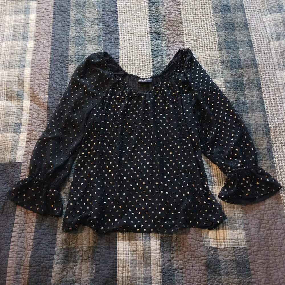 Lane Bryant Clip Dot Sheer Top Size 18/20